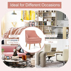 Fauteuil d'appoint en velours rose, place individuelle, lot de 2