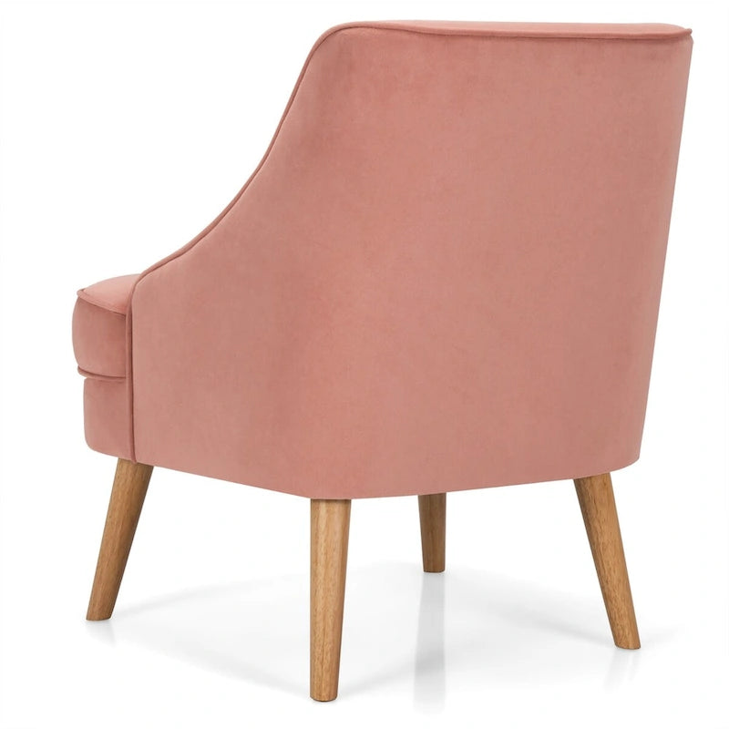 Fauteuil d'appoint en velours rose, place individuelle, lot de 2