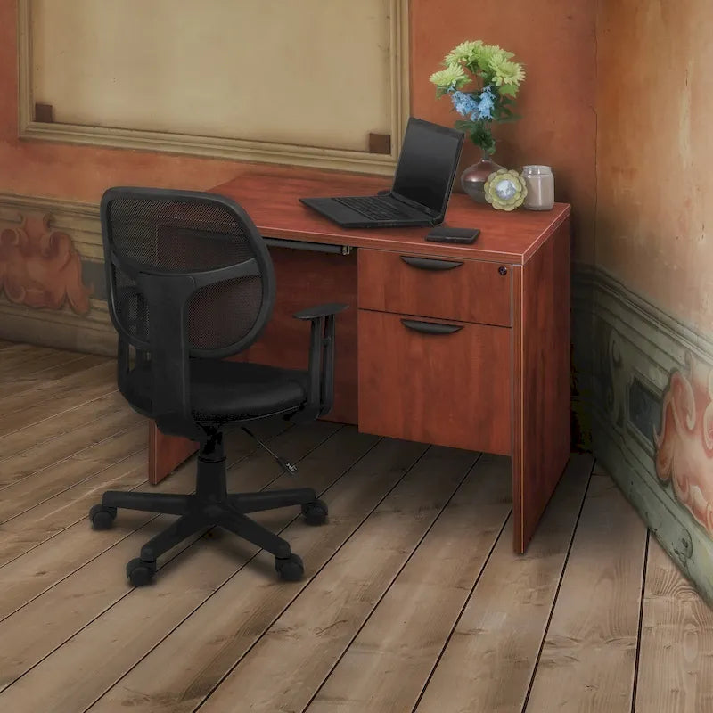 Bureau à piédestal simple 42 po – Acajou / Cerisier / Gris cendré, 1 place
