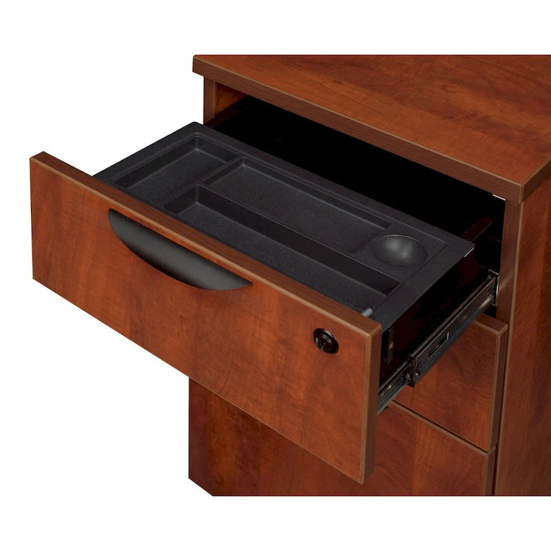 Bureau à piédestal simple 42 po – Acajou / Cerisier / Gris cendré, 1 place