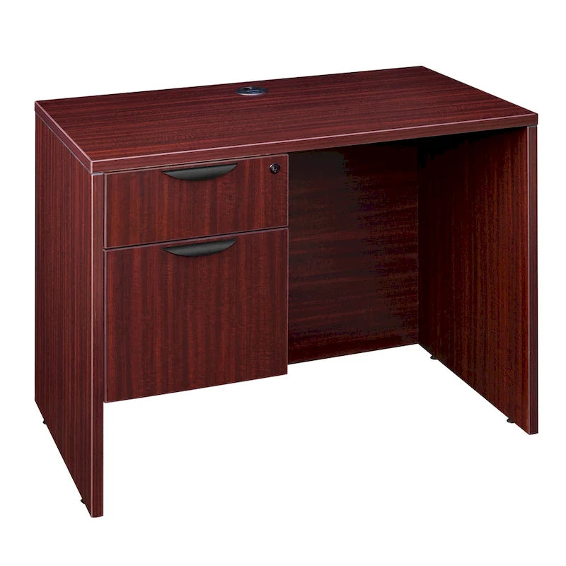 Bureau à piédestal simple 42 po – Acajou / Cerisier / Gris cendré, 1 place