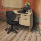 Bureau à piédestal simple 42 po – Acajou / Cerisier / Gris cendré, 1 place