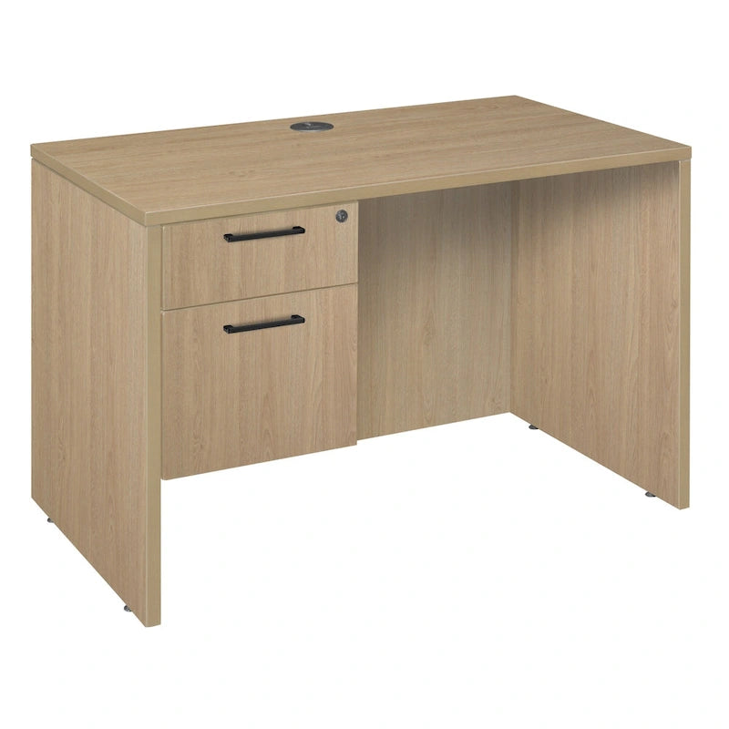 Bureau à piédestal simple 42 po – Acajou / Cerisier / Gris cendré, 1 place