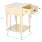 Table d'appoint en pin peinte – Vanille vieillie / Mauve gris / Noire – 1 personne