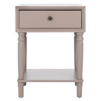 Table d'appoint en pin peinte – Vanille vieillie / Mauve gris / Noire – 1 personne