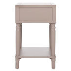 Table d'appoint en pin peinte – Vanille vieillie / Mauve gris / Noire – 1 personne