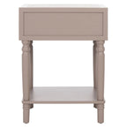 Table d'appoint en pin peinte – Vanille vieillie / Mauve gris / Noire – 1 personne