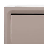 Table d'appoint en pin peinte – Vanille vieillie / Mauve gris / Noire – 1 personne