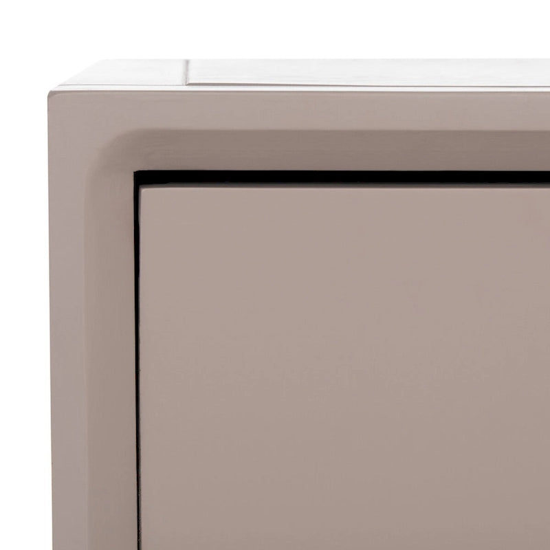 Table d'appoint en pin peinte – Vanille vieillie / Mauve gris / Noire – 1 personne