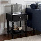 Table d'appoint en pin peinte – Vanille vieillie / Mauve gris / Noire – 1 personne