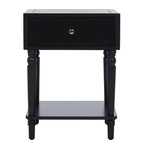 Table d'appoint en pin peinte – Vanille vieillie / Mauve gris / Noire – 1 personne