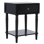 Table d'appoint en pin peinte – Vanille vieillie / Mauve gris / Noire – 1 personne