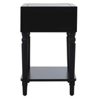 Table d'appoint en pin peinte – Vanille vieillie / Mauve gris / Noire – 1 personne