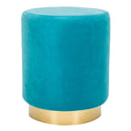 Ottoman rond en velours avec base en laiton – Assise 1 place