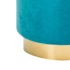 Ottoman rond en velours avec base en laiton – Assise 1 place