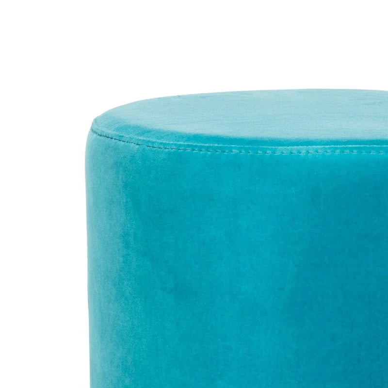Ottoman rond en velours avec base en laiton – Assise 1 place