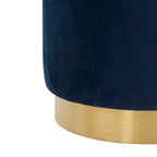 Ottoman rond en velours avec base en laiton – Assise 1 place
