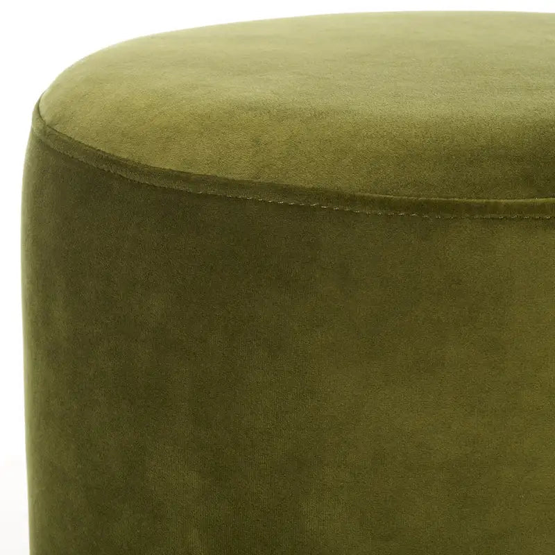 Ottoman rond en velours avec base en laiton – Assise 1 place