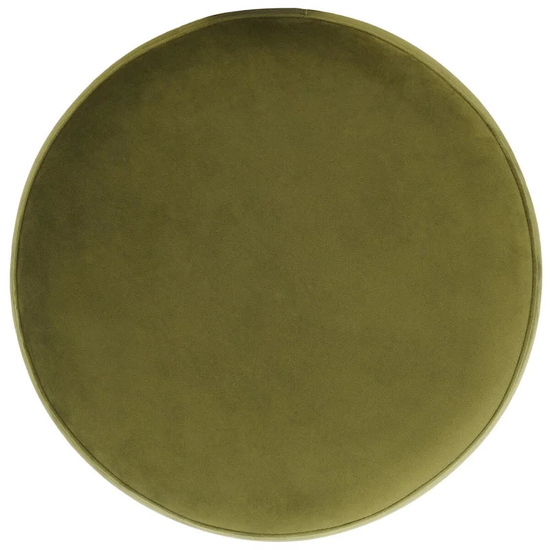 Ottoman rond en velours avec base en laiton – Assise 1 place