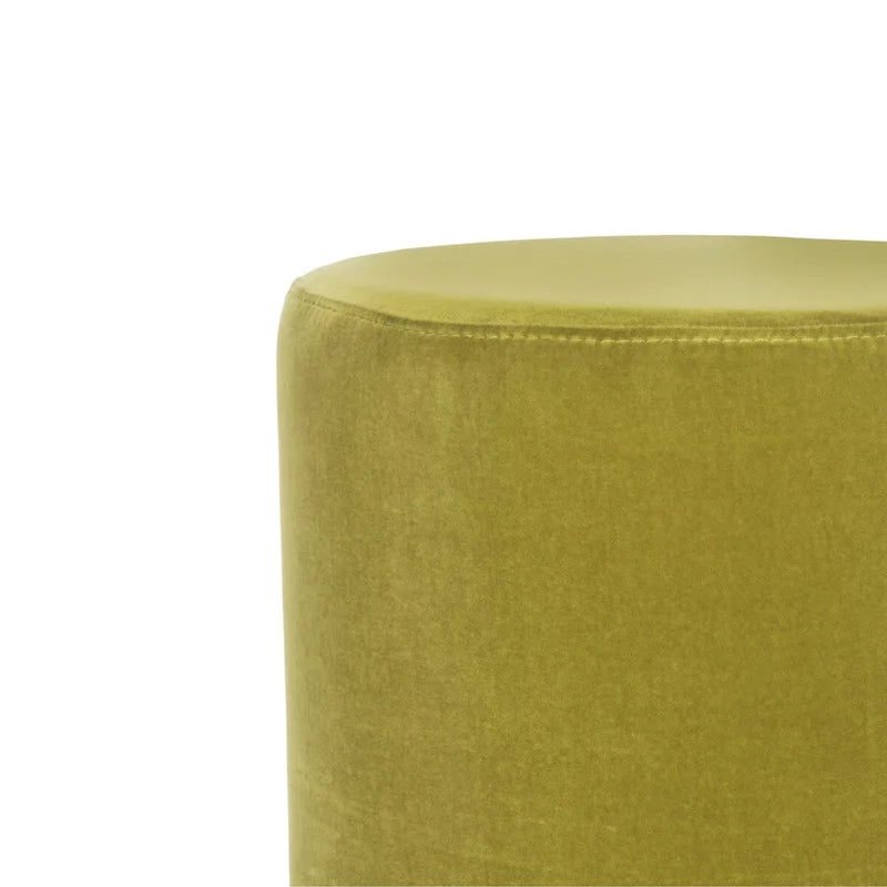 Ottoman rond en velours avec base en laiton – Assise 1 place