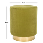 Ottoman rond en velours avec base en laiton – Assise 1 place