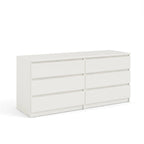 Commode double blanche à 6 tiroirs, autoportante, assemblage par 2 personnes