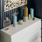 Commode double blanche à 6 tiroirs, autoportante, assemblage par 2 personnes