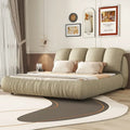 Lit plateforme rembourré 2 places King – Velours / Cuir, 4 couleurs