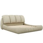 Lit plateforme rembourré 2 places King – Velours / Cuir, 4 couleurs