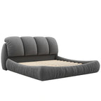 Lit plateforme rembourré 2 places King – Velours / Cuir, 4 couleurs