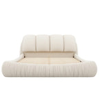 Lit plateforme rembourré 2 places King – Velours / Cuir, 4 couleurs