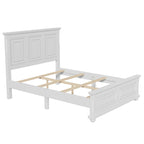 Cadre de lit plateforme en pin massif marron / blanc / gris pierre – Lit simple / double / queen, 1 à 2 personnes