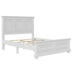 Cadre de lit plateforme en pin massif marron / blanc / gris pierre – Lit simple / double / queen, 1 à 2 personnes