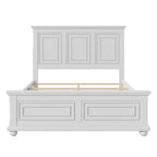 Cadre de lit plateforme en pin massif marron / blanc / gris pierre – Lit simple / double / queen, 1 à 2 personnes