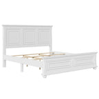 Cadre de lit plateforme en pin massif marron / blanc / gris pierre – Lit simple / double / queen, 1 à 2 personnes