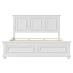 Cadre de lit plateforme en pin massif marron / blanc / gris pierre – Lit simple / double / queen, 1 à 2 personnes