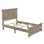 Cadre de lit plateforme en pin massif marron / blanc / gris pierre – Lit simple / double / queen, 1 à 2 personnes