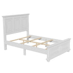 Cadre de lit plateforme en pin massif marron / blanc / gris pierre – Lit simple / double / queen, 1 à 2 personnes