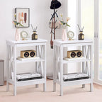 Lot de 2 tables de chevet, table d'appoint à 3 étagères ouvertes — multicolore