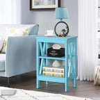 Lot de 2 tables de chevet, table d'appoint à 3 étagères ouvertes — multicolore