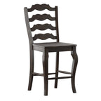 Chaise de comptoir French Ladder Back, lot de 2 – Chêne / Vert sauge / Noir / Gris / Rouge / Blanc / Bleu denim