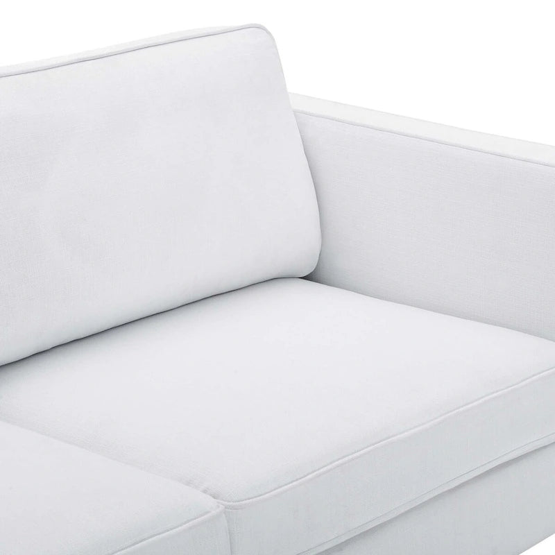Canapé 3 places en tissu beige/gris clair/blanc de style Mid-Century