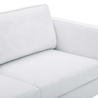 Canapé 3 places en tissu beige/gris clair/blanc de style Mid-Century