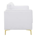 Canapé 3 places en tissu beige/gris clair/blanc de style Mid-Century