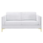 Canapé 3 places en tissu beige/gris clair/blanc de style Mid-Century