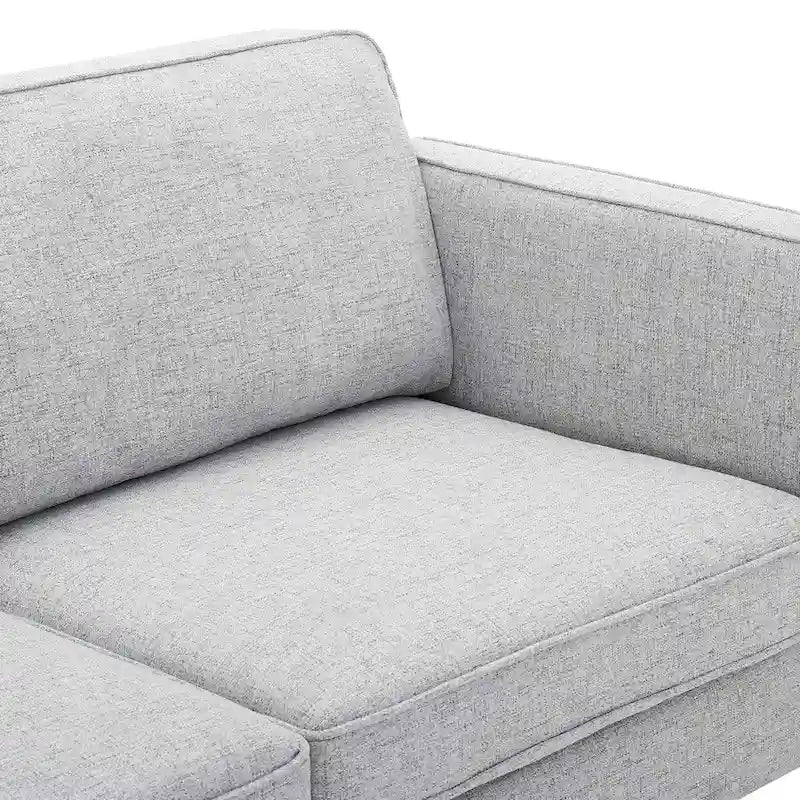 Canapé 3 places en tissu beige/gris clair/blanc de style Mid-Century