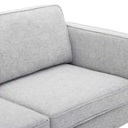 Canapé 3 places en tissu beige/gris clair/blanc de style Mid-Century