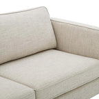 Canapé 3 places en tissu beige/gris clair/blanc de style Mid-Century