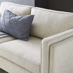 Canapé 3 places en tissu beige/gris clair/blanc de style Mid-Century