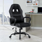 Chaise de bureau ergonomique pivotante noire avec massage lombaire par vibration, 1 personne